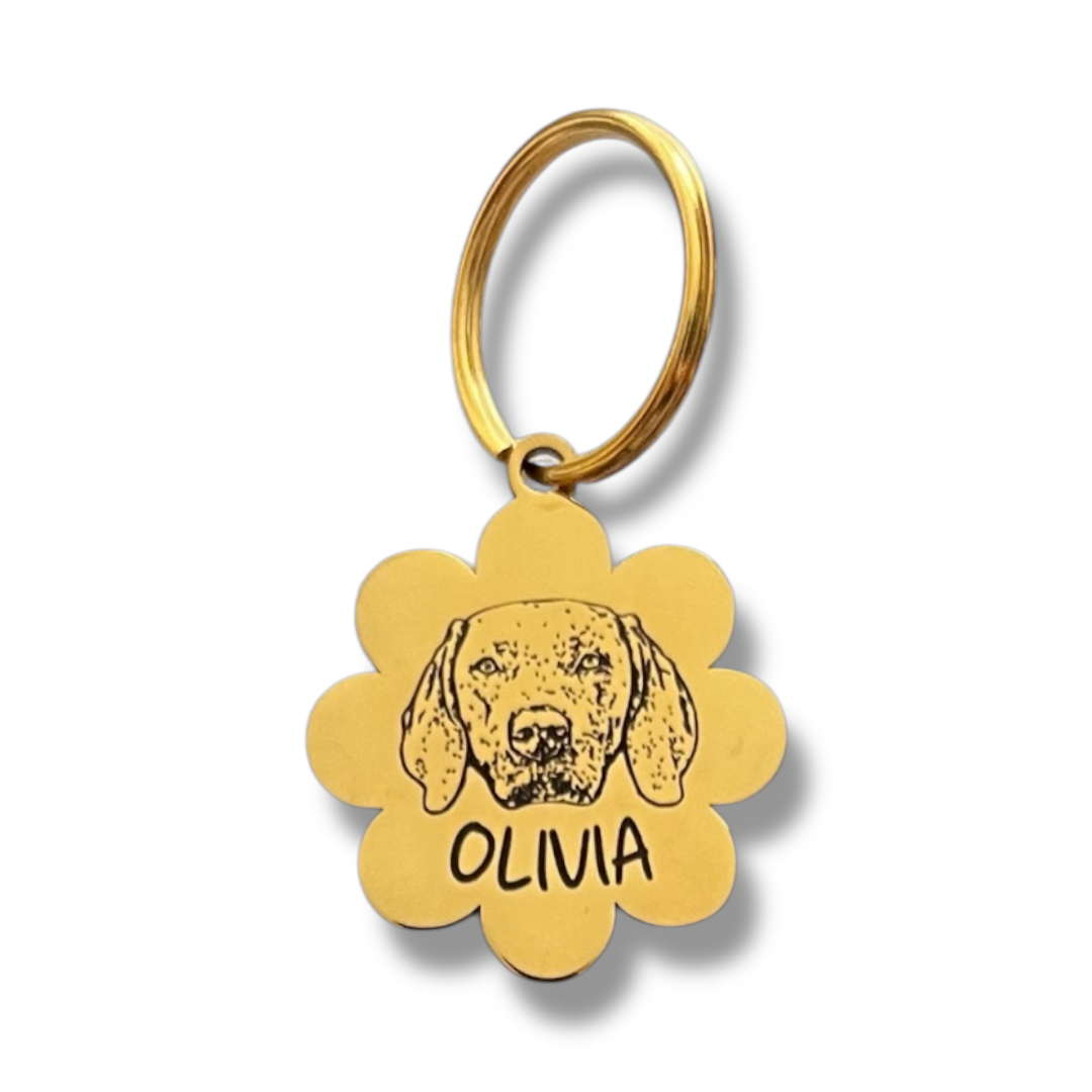 Pet ID Tag – Flor Gold