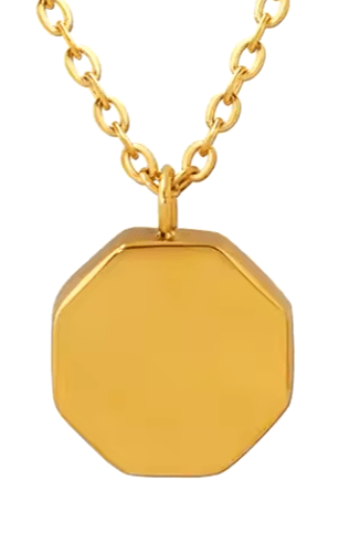 Collar Geométrico de Acero Inoxidable Gold - Personalizable - Made For Wolfies