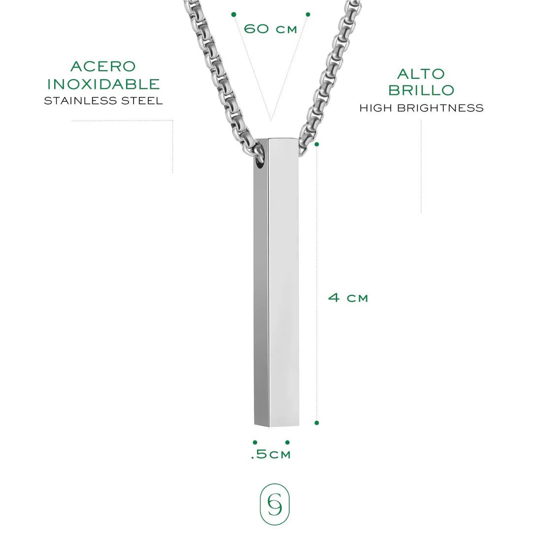 Collar Péndulo Plateado - Personalizable - Made For Wolfies