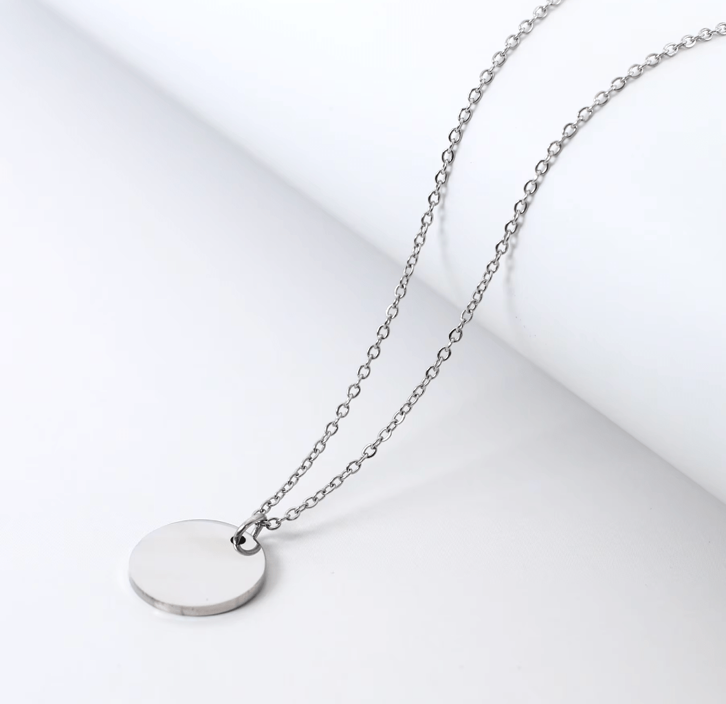 Collar Placa Circular Silver - Personalizable - Made For Wolfies