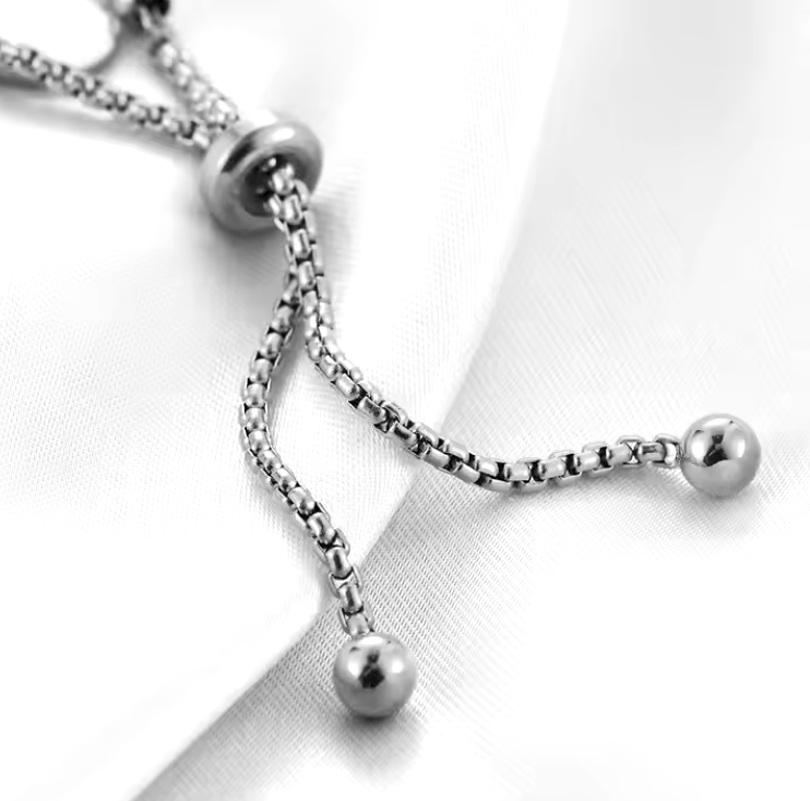 Pulsera Ajustable cuentas redondas Silver - Personalizable - Made For Wolfies