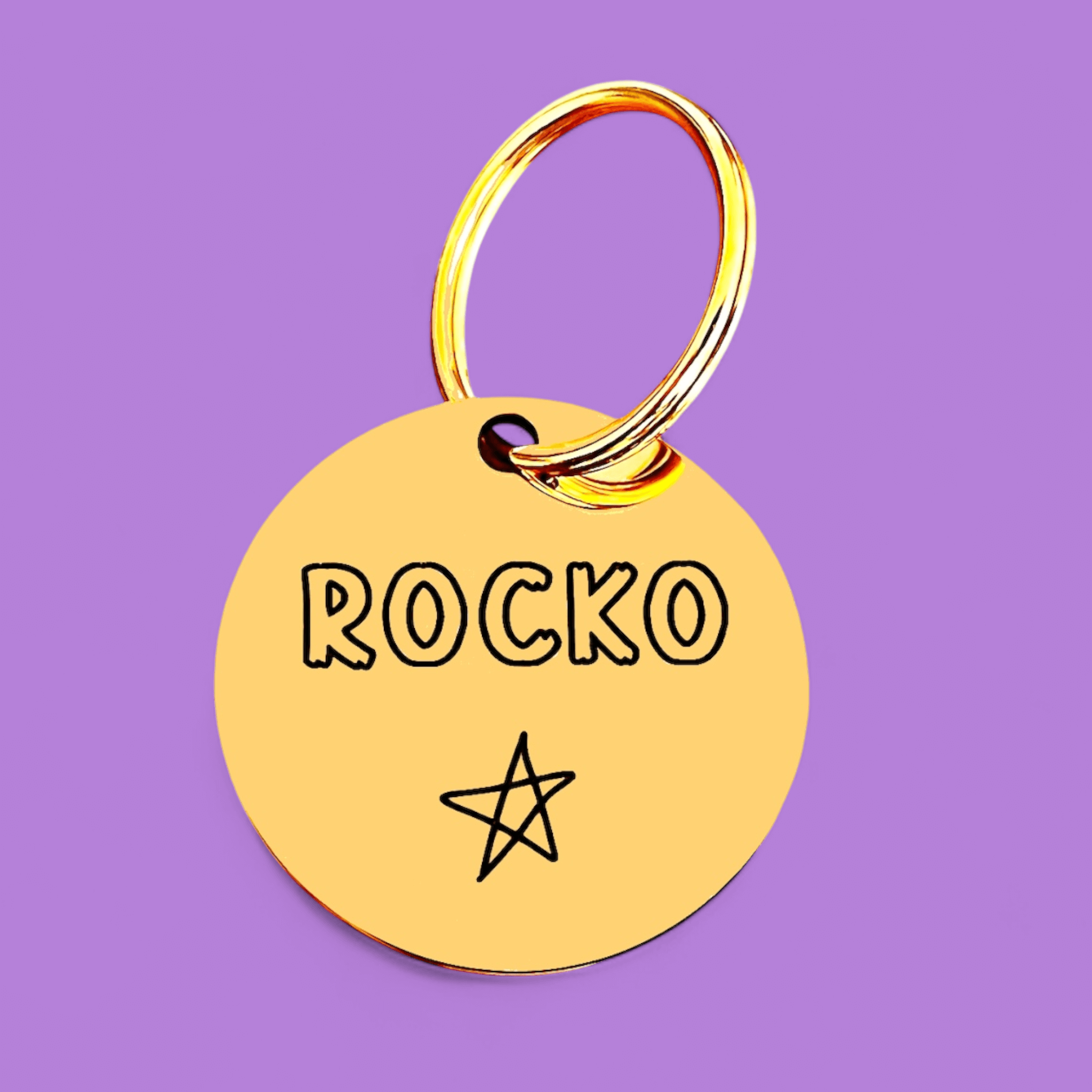 Tag ID Circular Gold para Mascotas - Made For Wolfies