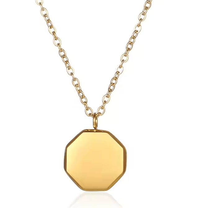 Collar Geométrico de Acero Inoxidable Gold - Personalizable - Made For Wolfies