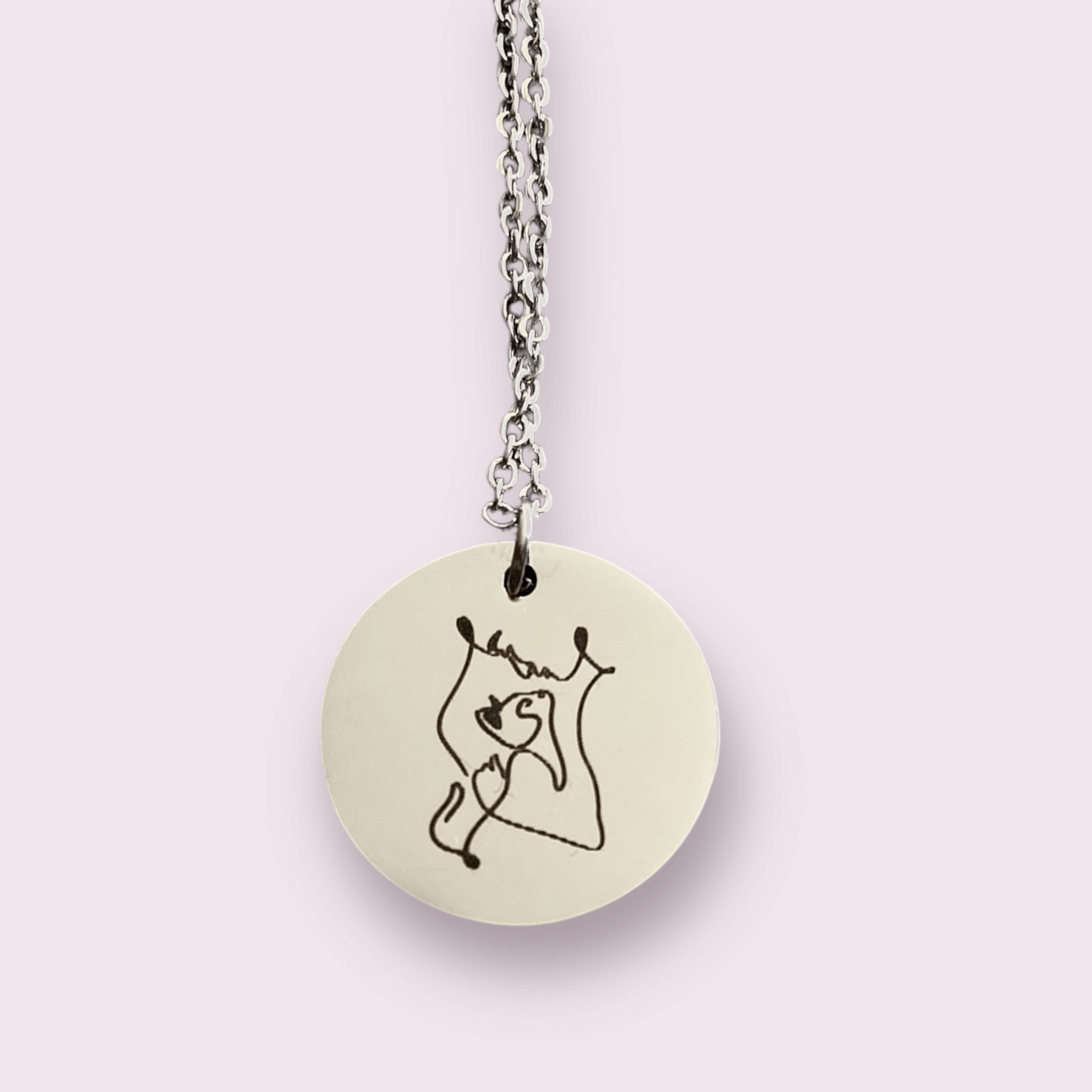 Collar Placa Circular Silver - Personalizable - Made For Wolfies